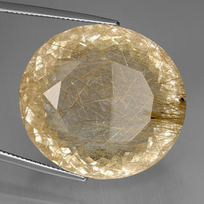 Cuarzo rutilado amarillo natural de 95,96 ct, transparente, transparente / translúcido