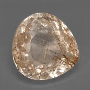 Cuarzo rutilado incoloro natural de 12,48 ct, transparente, transparente / translúcido