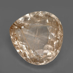 Cuarzo rutilado incoloro natural de 12,48 ct, transparente, transparente / translúcido