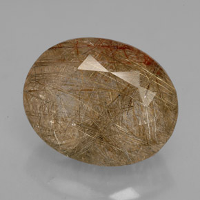 Cuarzo rutilado marrón natural de 10,90 ct, transparente, transparente / translúcido