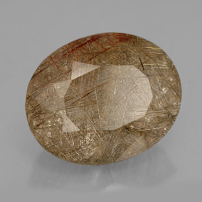 Cuarzo rutilado marrón natural de 10,90 ct, transparente, transparente / translúcido