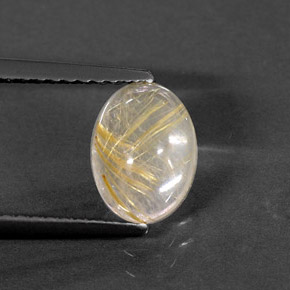 Cuarzo rutilado amarillo natural de 1,44 ct, transparente, transparente / translúcido
