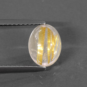 Cuarzo rutilado amarillo natural de 1,66 ct, transparente, transparente / translúcido
