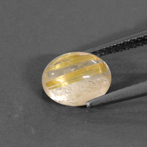 Cuarzo rutilado amarillo natural de 1,66 ct, transparente, transparente / translúcido