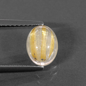 Cuarzo rutilado amarillo natural de 1,50 ct, transparente, transparente / translúcido