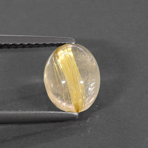 Cuarzo rutilado amarillo natural de 1,55 ct, transparente, transparente / translúcido