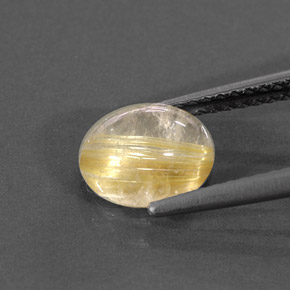 Cuarzo rutilado amarillo natural de 1,55 ct, transparente, transparente / translúcido