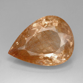 Cuarzo rutilado marrón natural de 83,74 ct, transparente, transparente / translúcido