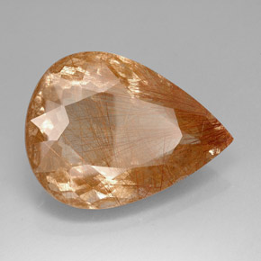 Cuarzo rutilado marrón natural de 83,74 ct, transparente, transparente / translúcido