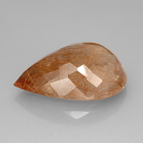 Cuarzo rutilado marrón natural de 83,74 ct, transparente, transparente / translúcido