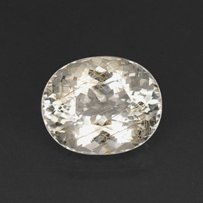 Cuarzo rutilado amarillo natural de 18,65 ct, corte óvalo, transparente