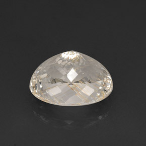 Cuarzo rutilado amarillo natural de 18,65 ct, corte óvalo, transparente