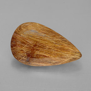 Cuarzo rutilado marrón natural de 4,38 ct, transparente, transparente / translúcido
