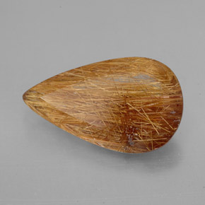 Cuarzo rutilado marrón natural de 4,38 ct, transparente, transparente / translúcido