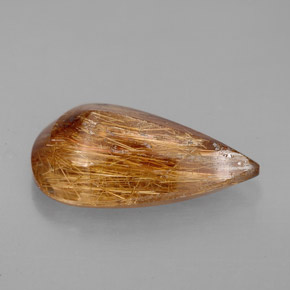 Cuarzo rutilado marrón natural de 4,38 ct, transparente, transparente / translúcido