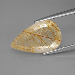Cuarzo rutilado amarillo natural de 4,20 ct, transparente, transparente / translúcido