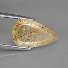Cuarzo rutilado amarillo natural de 4,20 ct, transparente, transparente / translúcido
