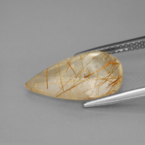 Cuarzo rutilado amarillo natural de 4,20 ct, transparente, transparente / translúcido