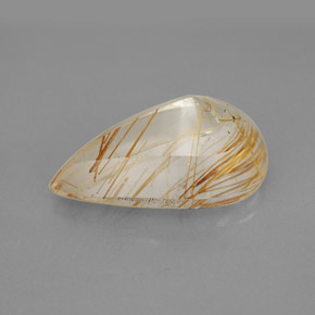 Cuarzo rutilado amarillo natural de 5,90 ct, en forma de pera, transparente