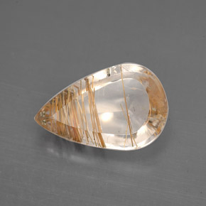Cuarzo rutilado incoloro natural de 3,41 ct, en forma de pera, transparente