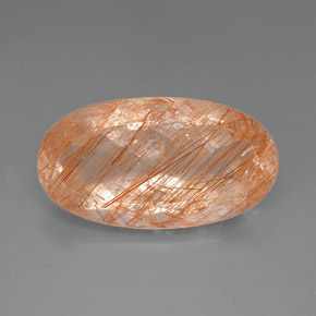 Cuarzo rutilado amarillo natural de 35,50 ct, transparente, transparente / translúcido
