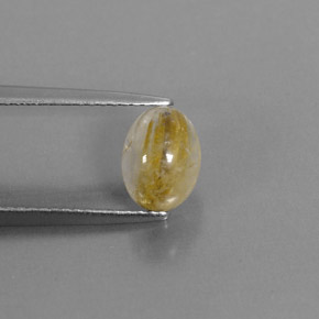 Cuarzo rutilado amarillo natural de 1,73 ct, transparente, transparente / translúcido