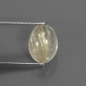 Cuarzo rutilado amarillo natural de 1,60 ct, transparente, transparente / translúcido