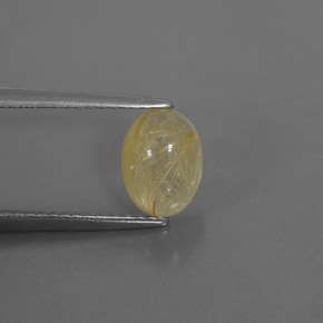 Cuarzo rutilado amarillo natural de 1,60 ct, transparente, transparente / translúcido