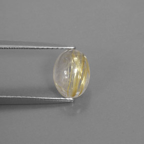Cuarzo rutilado amarillo natural de 1,69 ct, transparente, transparente / translúcido
