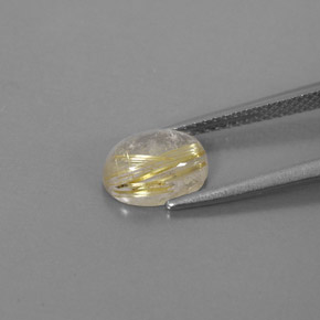 Cuarzo rutilado amarillo natural de 1,69 ct, transparente, transparente / translúcido