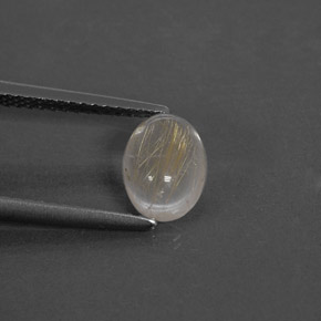 Cuarzo rutilado amarillo natural de 1,35 ct, transparente, transparente / translúcido