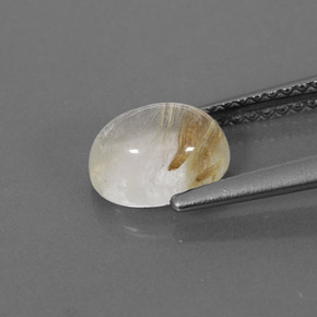 Cuarzo rutilado amarillo natural de 1,45 ct, transparente, transparente / translúcido