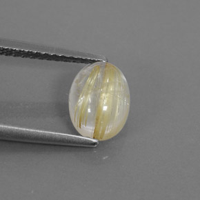 Cuarzo rutilado amarillo natural de 1,54 ct, transparente, transparente / translúcido