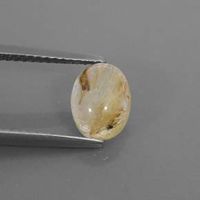 Cuarzo rutilado amarillo natural de 1,65 ct, transparente, transparente / translúcido