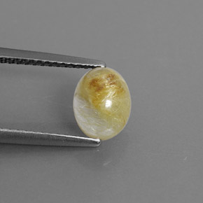 Cuarzo rutilado amarillo natural de 1,46 ct, transparente, transparente / translúcido