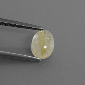 Cuarzo rutilado amarillo natural de 1,40 ct, transparente, transparente / translúcido
