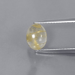 Cuarzo rutilado amarillo natural de 1,51 ct, corte óvalo, transparente