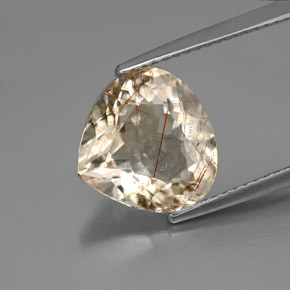 Cuarzo rutilado amarillo natural de 3,65 ct, en forma de pera, transparente