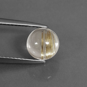 Cuarzo rutilado amarillo natural de 1,99 ct, corte redondo, transparente
