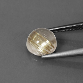 Cuarzo rutilado amarillo natural de 1,99 ct, corte redondo, transparente