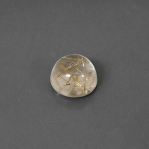 Cuarzo rutilado amarillo natural de 1,78 ct, corte redondo, transparente