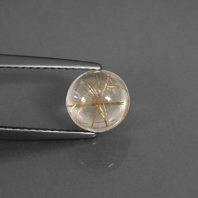 Cuarzo rutilado amarillo natural de 1,78 ct, corte redondo, transparente