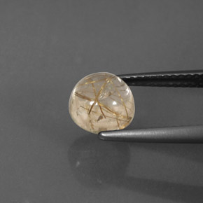 Cuarzo rutilado amarillo natural de 1,78 ct, corte redondo, transparente