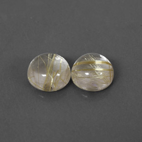 Gemas de cuarzo rutilado amarillo natural de  ct, corte redondo, transparente