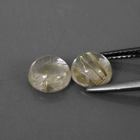 Gemas de cuarzo rutilado amarillo natural de  ct, corte redondo, transparente