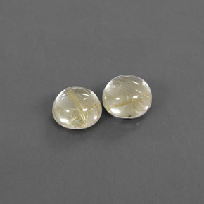 Gemas de cuarzo rutilado amarillo natural de  ct, corte redondo, transparente