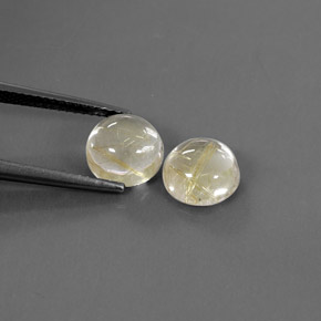 Gemas de cuarzo rutilado amarillo natural de  ct, corte redondo, transparente