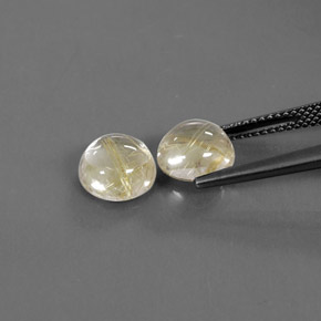 Gemas de cuarzo rutilado amarillo natural de  ct, corte redondo, transparente