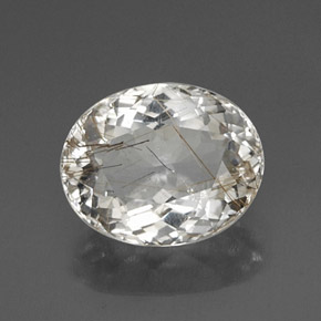 Cuarzo rutilado amarillo natural de 4,54 ct, corte óvalo, transparente