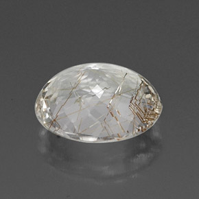 Cuarzo rutilado amarillo natural de 4,54 ct, corte óvalo, transparente